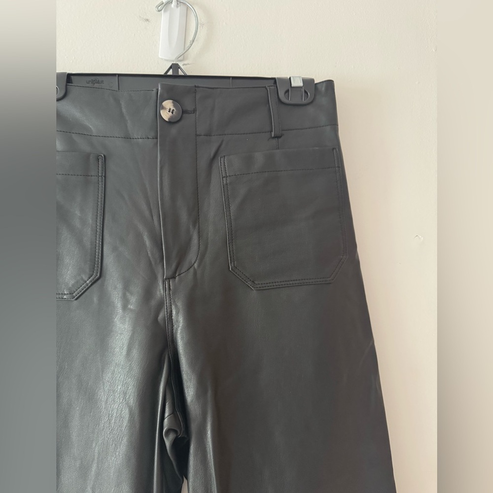 Anthro Maeve Colette Wide Leg Vegan Leather Pants - Picture 16 of 16